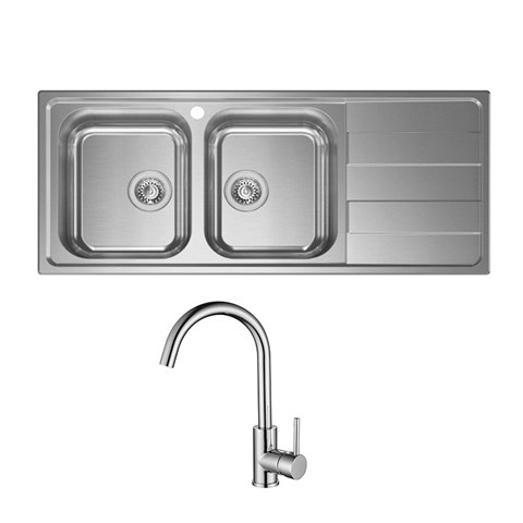 Sudoper LEVANTE 116x50 2V Desni + slavina Sabia