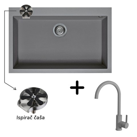Set Quadra 130 + slavina C01 + ispirač čaša