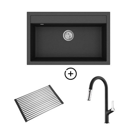 Set Quadro SQQ103W + slavina Grata Black metallic