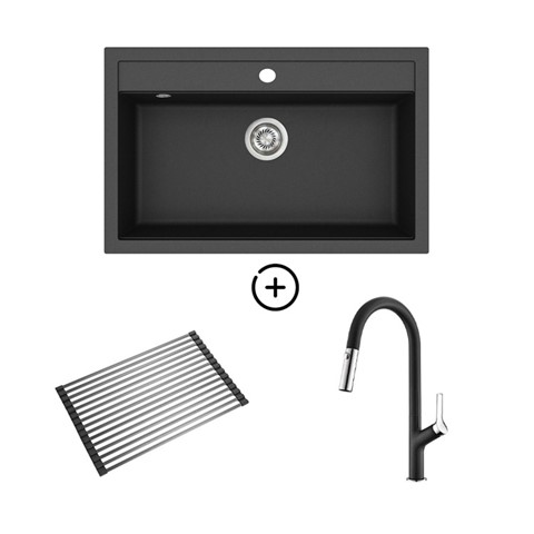 Set Quadro SQQ103W + slavina Grata Black metallic