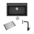 Set Quadro SQQ103W + slavina Dolus Black metallic