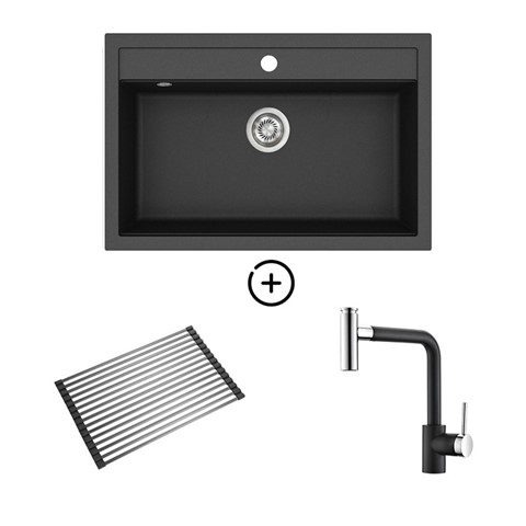 Set Quadro SQQ103W + slavina Dolus Black metallic