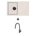 Set Tesa SQT101W + slavina Flexy PVD Grafit